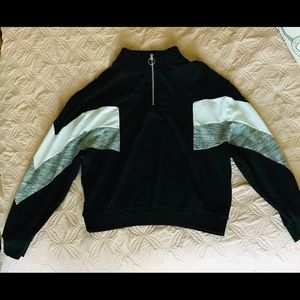 3 FOR $35 Quarter Zip PINK black and white sweater